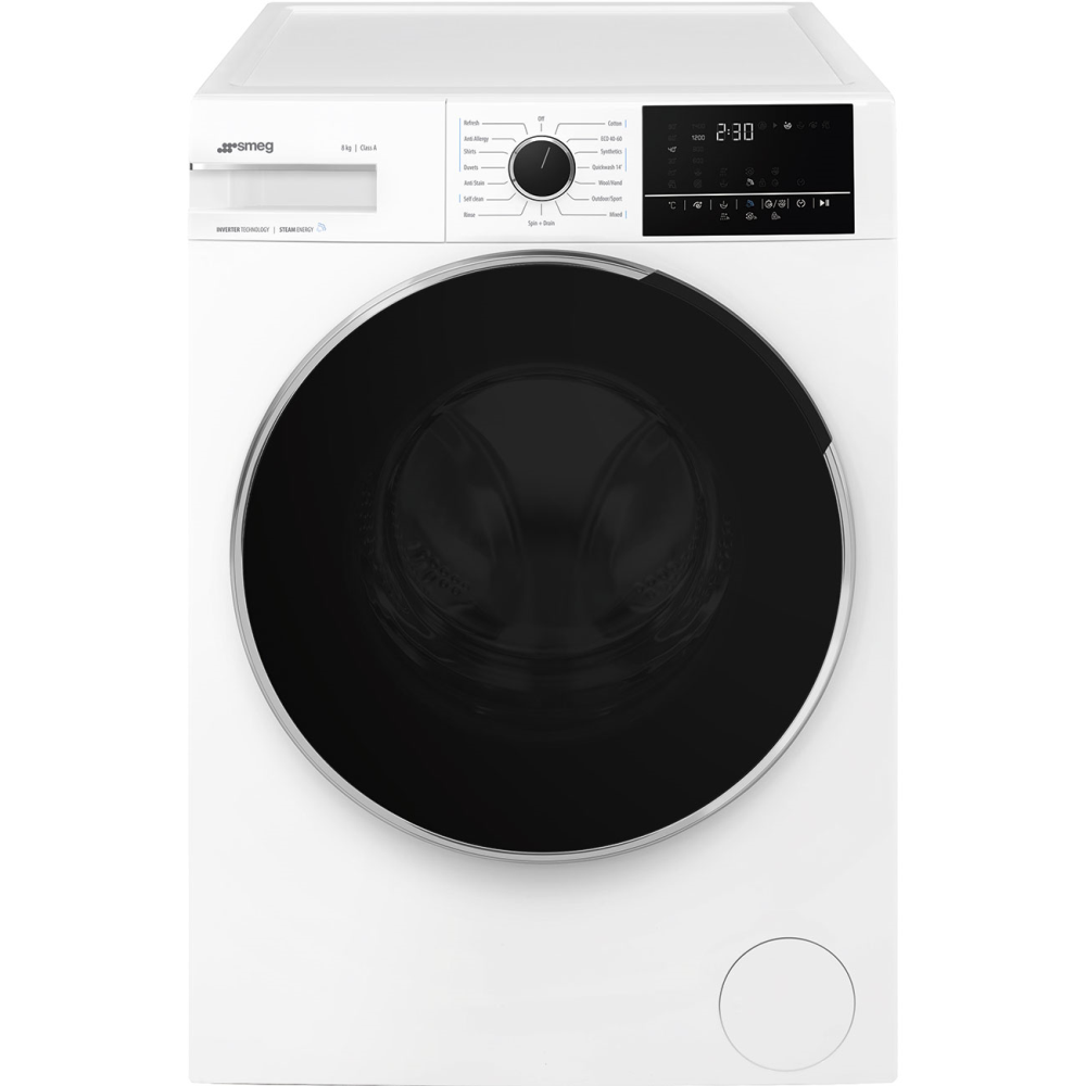 Smeg Volně stojicí pračka WNP84SEAIN, 8 kg, 15 pracích programů, bílá WNP84SEAIN