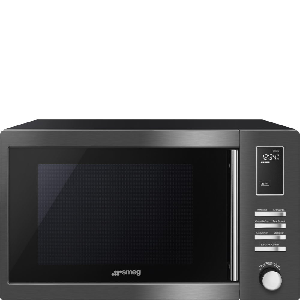Smeg Volně stojicí mikrovlnná trouba MOE25, 6 funkcí, objem 26 l, černá MOE25B