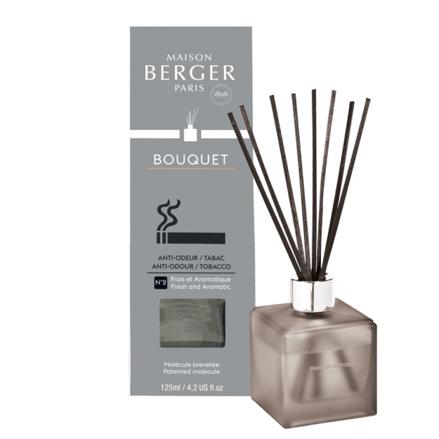 Maison Berger Paris Aroma Difuzér Cube, Proti zápachu tabáku – Osvěžující Aromatická vůně, 125 ml 7764