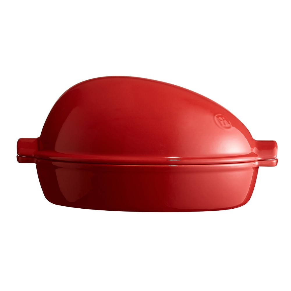 Emile Henry Oválný pekáč na kuře s poklicí, pepřová, 5 l / 41,5 x 22 cm, granátová 348444