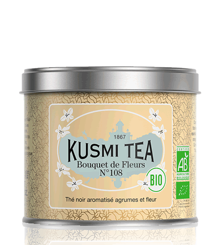 Kusmi Tea Sypaný černý čaj Bouquet of Flower N°108 Bio, kovová dóza 100 g 21671A1070