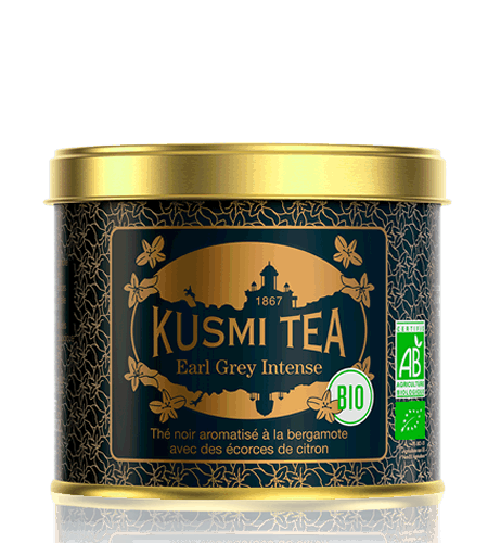 Kusmi Tea Sypaný černý čaj Earl Grey Intense Bio, kovová dóza 100 g 21703A1070