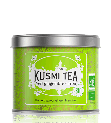 Kusmi Tea Sypaný zelený čaj Green Ginger Lemon Bio, kovová dóza 100 g 21645A1070
