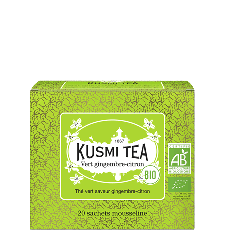 Kusmi Tea Porcovaný zelený čaj Green Ginger Lemon Bio, 20 sáčků 21645A1120