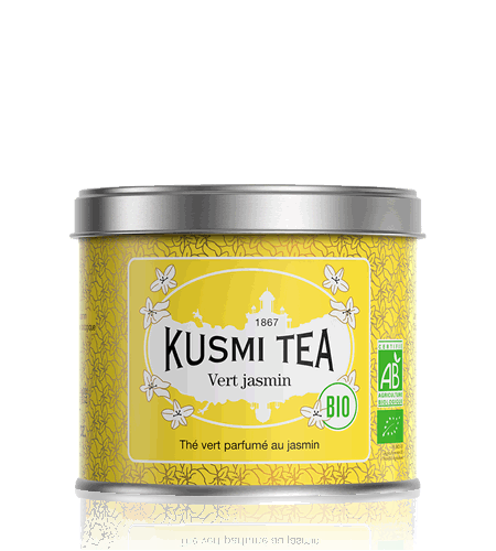 Kusmi Tea Sypaný zelený čaj Green Jasmine Bio, kovová dóza 90 g 21615A1070