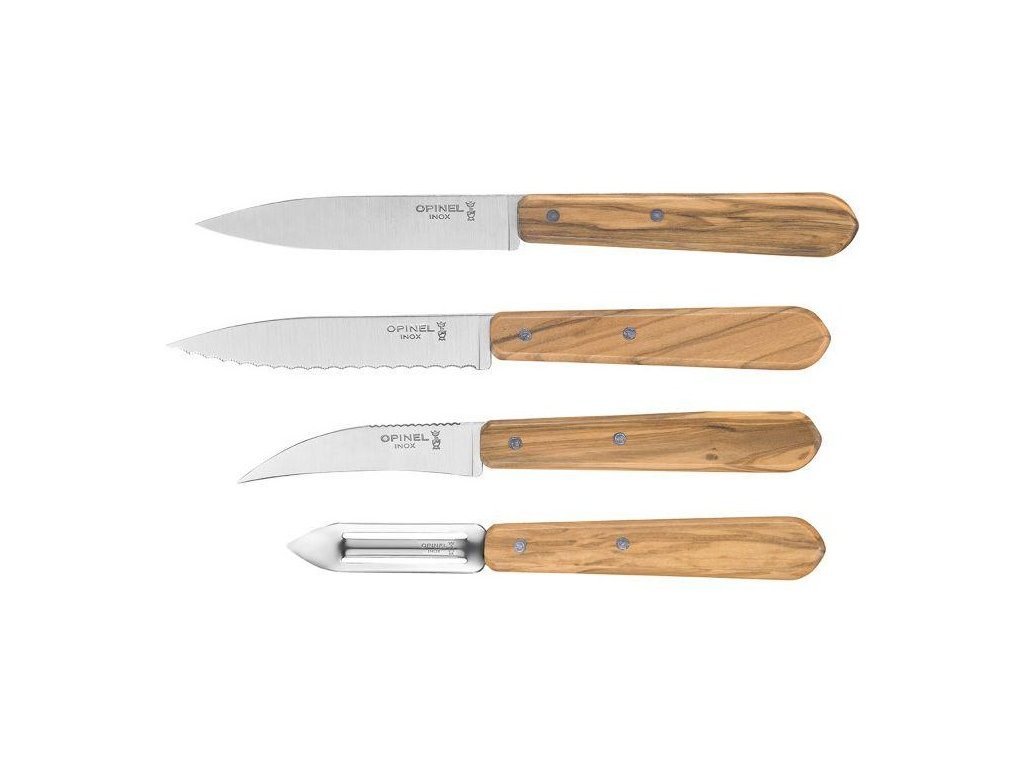 Opinel Sada nožů Les Essentiels oliva, 4 ks 002163