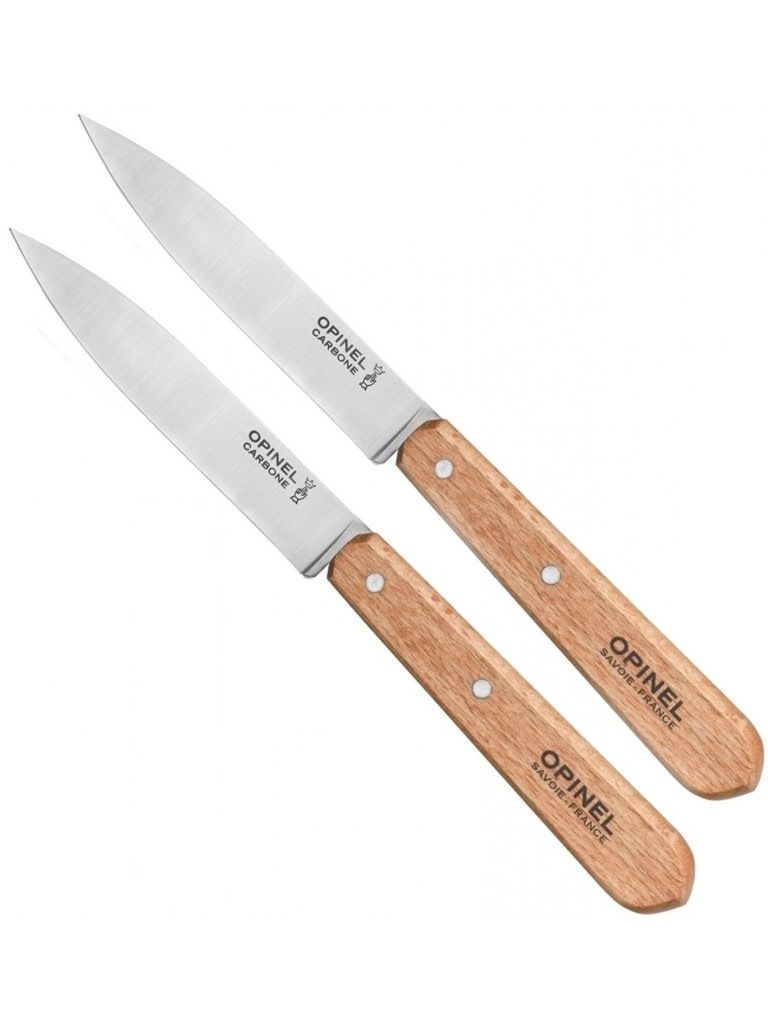 Opinel Sada kuchyňských nožů VRI N°102 Carbon, 10 cm, rukojeť buk, 2 ks 001222