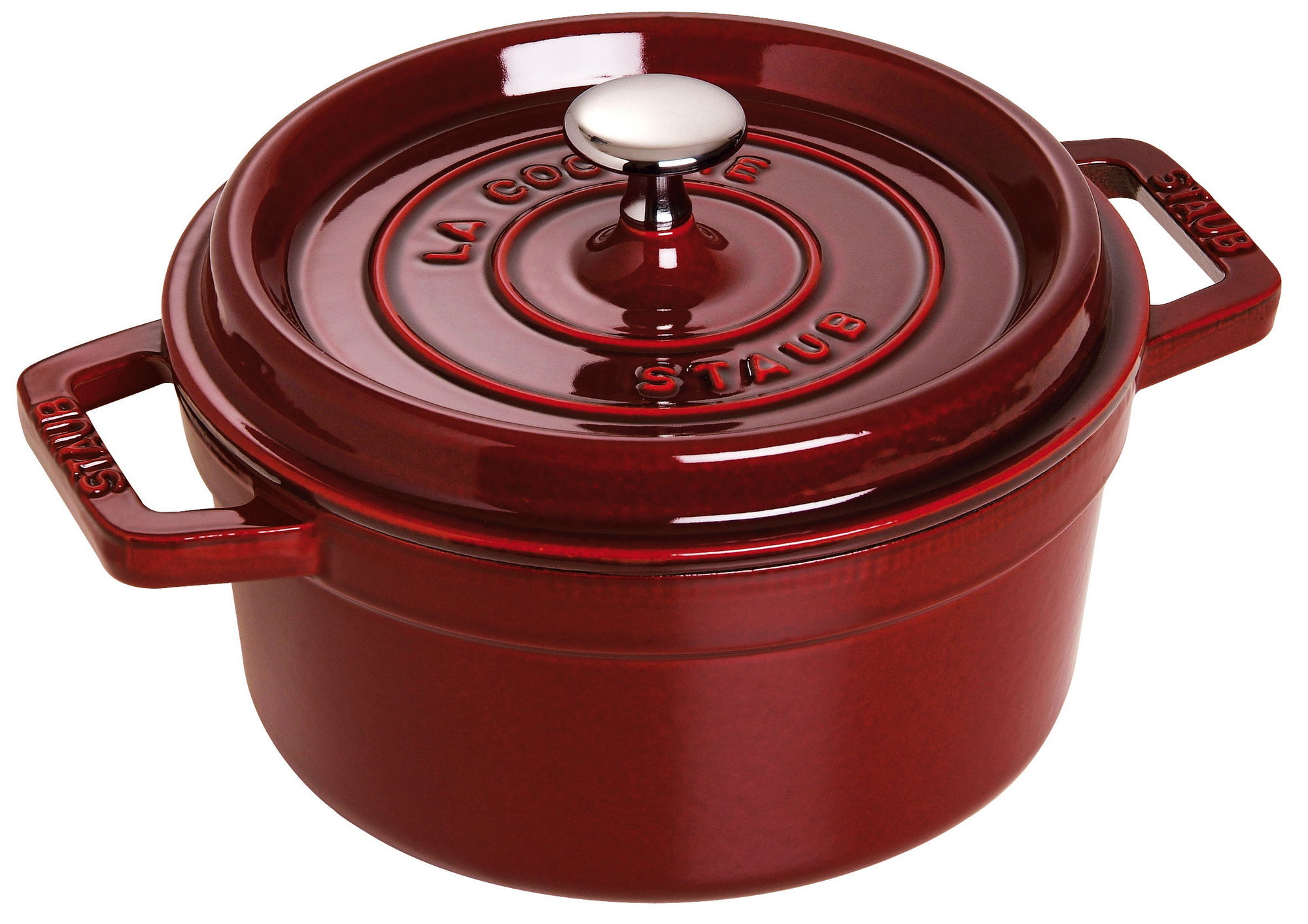 Staub Litinový hrnec s poklicí Cocotte, grenadina, 22 cm / 2,6 l 1102287