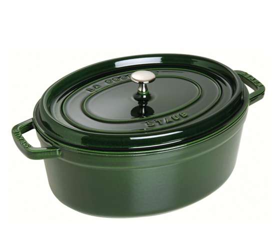 Staub Oválný litinový hrnec s poklicí Cocotte, grafitově šedá, 31 cm / 5,5 l 1103185