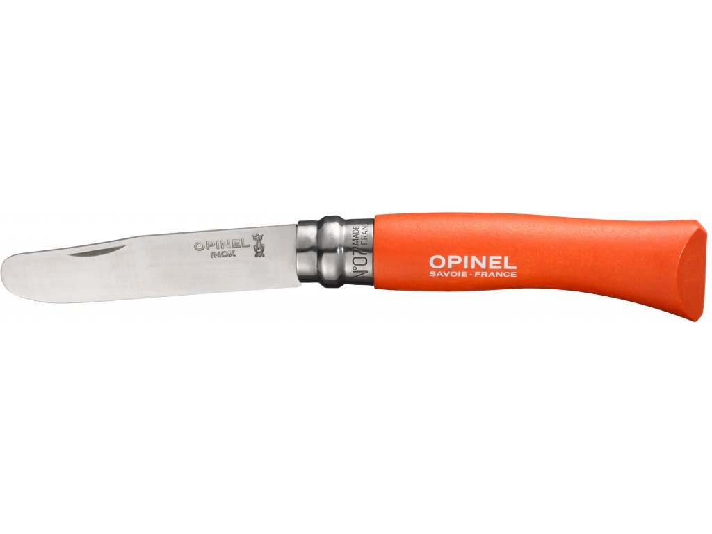 Opinel Zavírací nůž My first VR N°07 Inox, 8 cm, mandarinková 002363ks