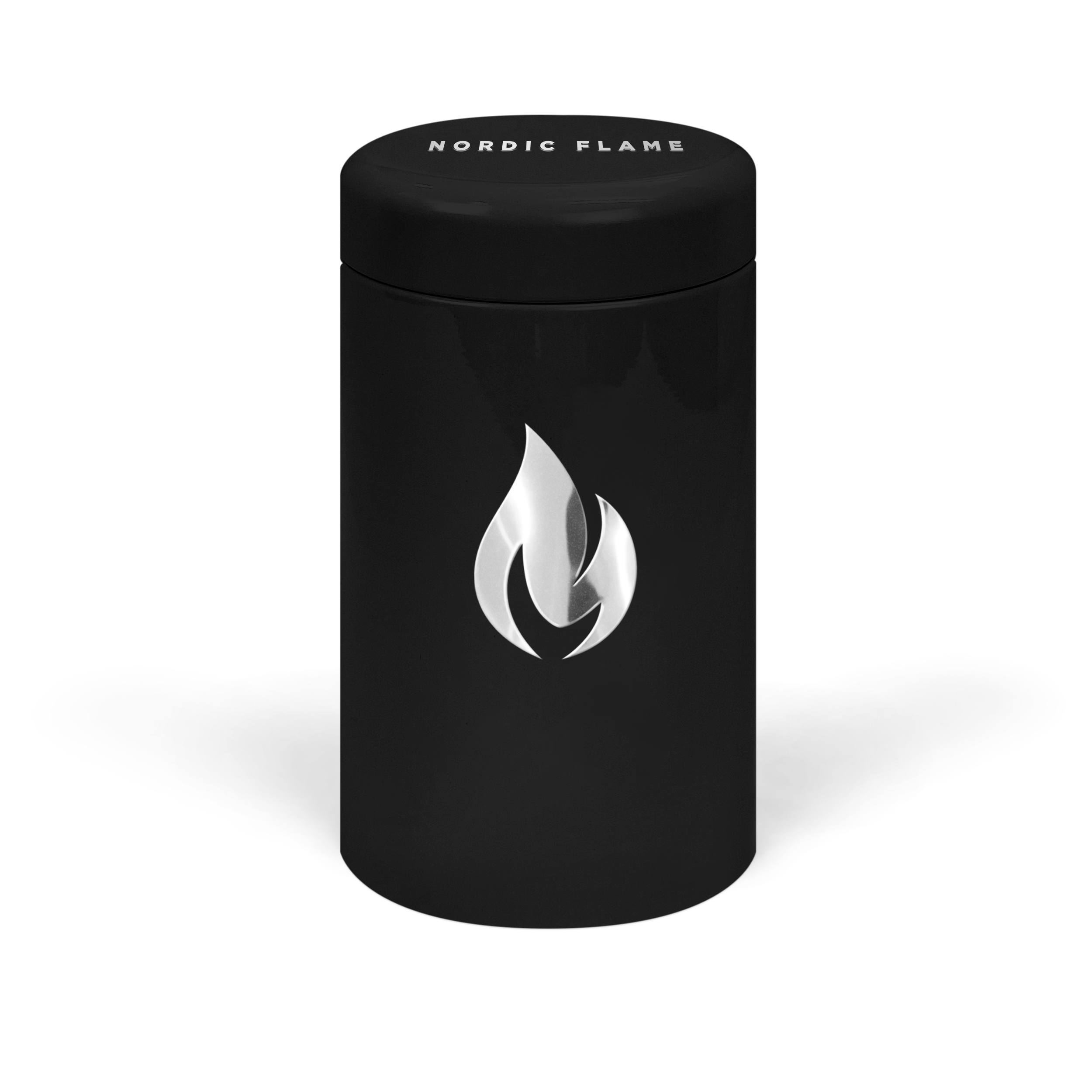 Nordic Flame Kulatá kovová dóza na zápalky, černá N921