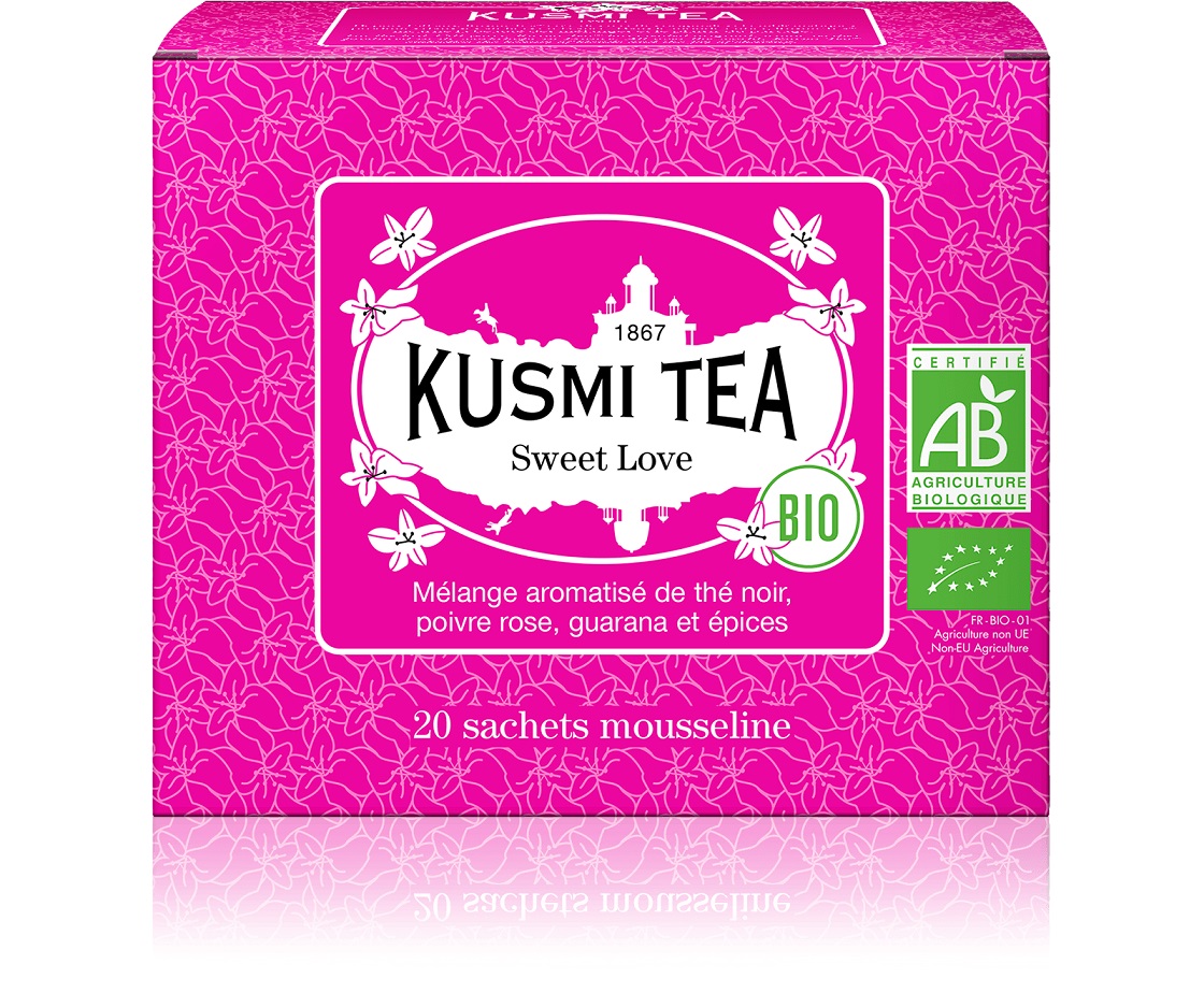 Kusmi Tea Porcovaný černý čaj Sweet Love Bio, 20 sáčků 21084A1120