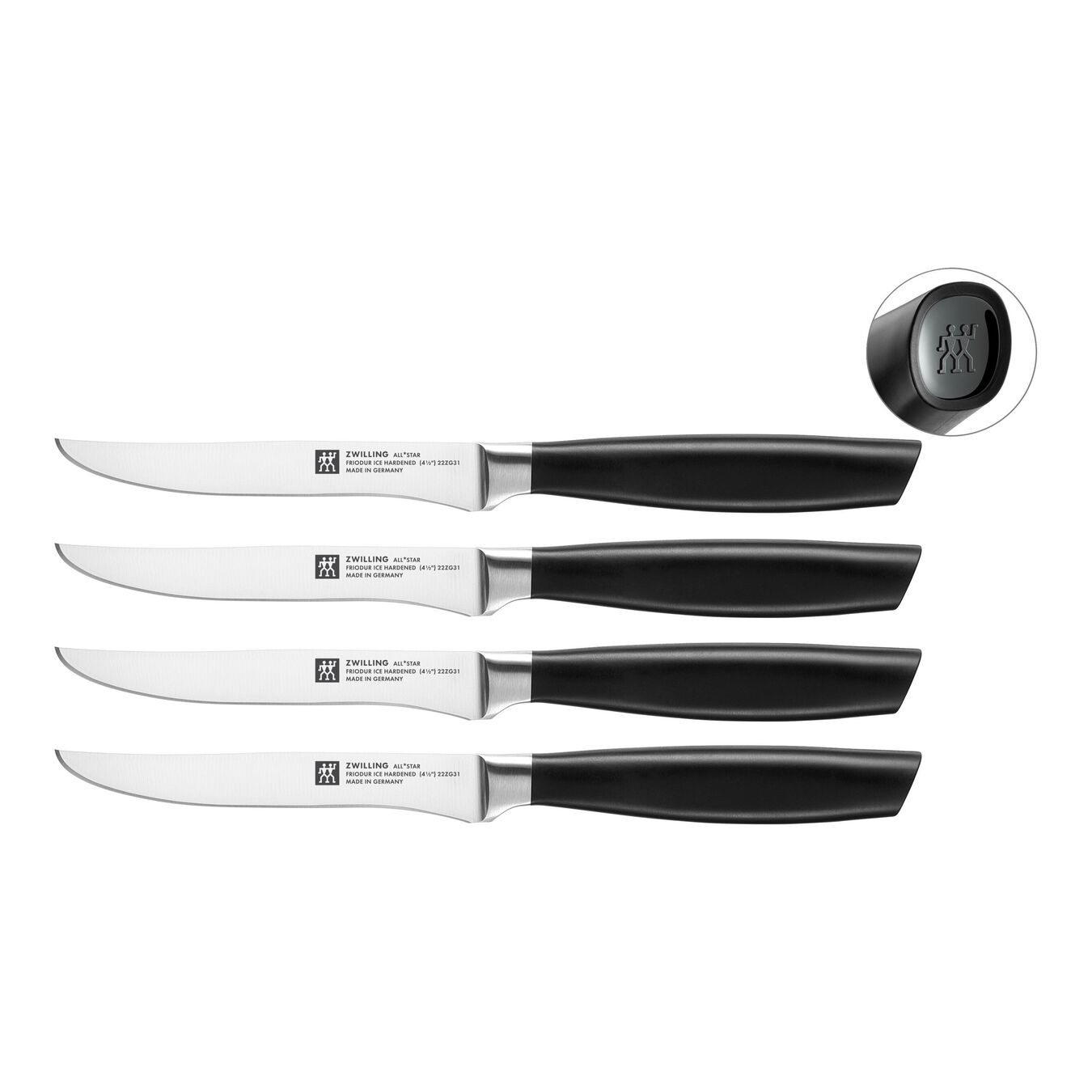 Zwilling Steakové nože All * Star, 12 cm, 4 ks, černé logo 1022589
