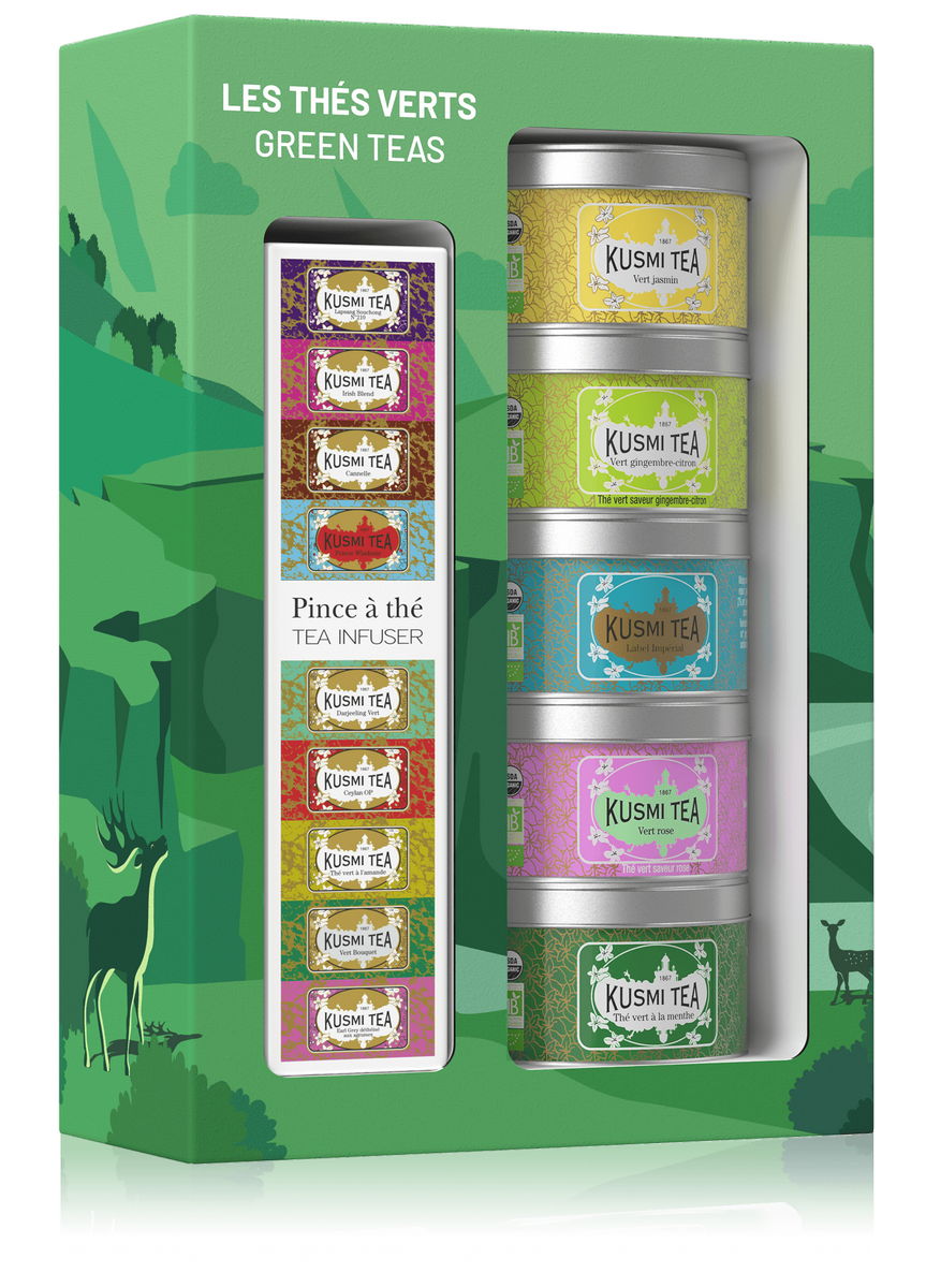 Kusmi Tea Dárkový set Green teas s čajovým sítkem 21174A1150