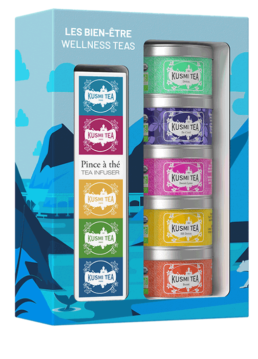 Kusmi Tea Dárkový set Wellness teas s čajovým sítkem 21172A1150