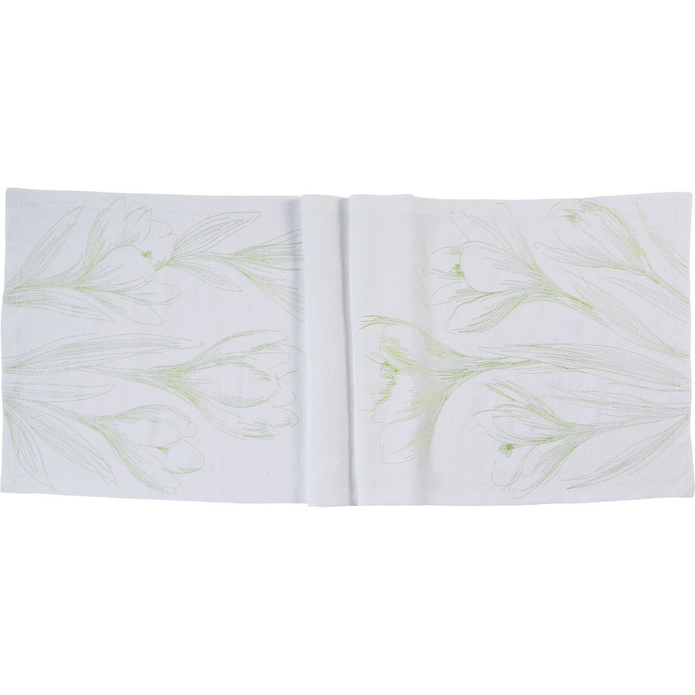 Sander Lněný běhoun na stůl Crocus, 50 x 150 cm, light blue/light green 73769-15