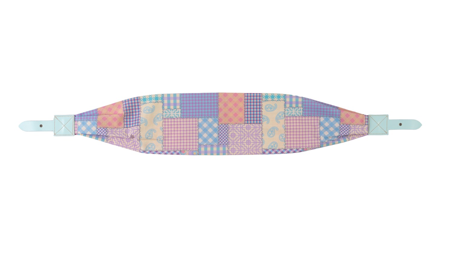 Polarbox Látkový popruh POP, vzor Patchwork, tyrkysová přezka PLBSTRAP9297