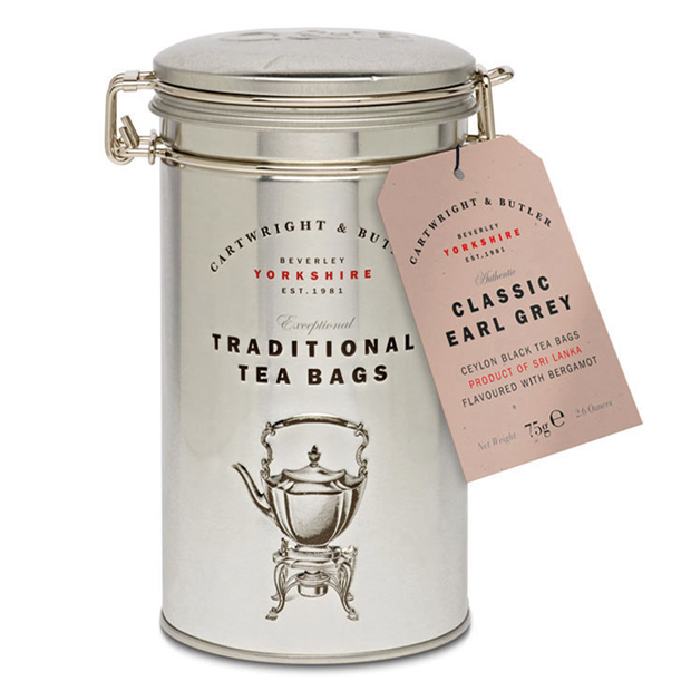 Cartwright & Butler Porcovaný černý čaj Earl Grey, kovová dóza, 90 g 4461
