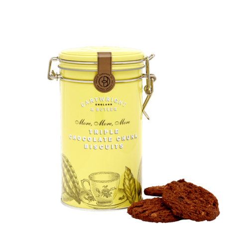 Cartwright & Butler Čokoládové sušenky se 3 druhy čokolády, kovová dóza, 200 g 4464