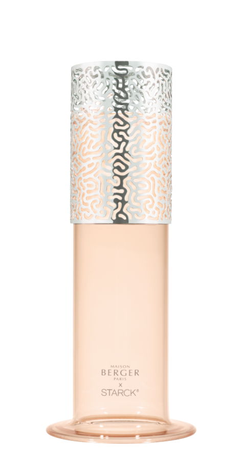 Maison Berger Paris Svícen Starck, růžový + vonná svíčka Peau de Soie, 120 g 7281