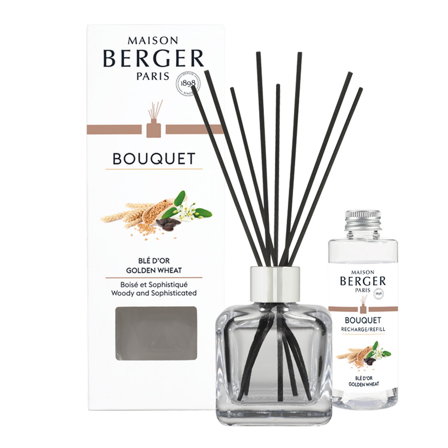 Maison Berger Paris Aroma difuzér Cube + náplň Zlatavá pšenice 100 ml 7595