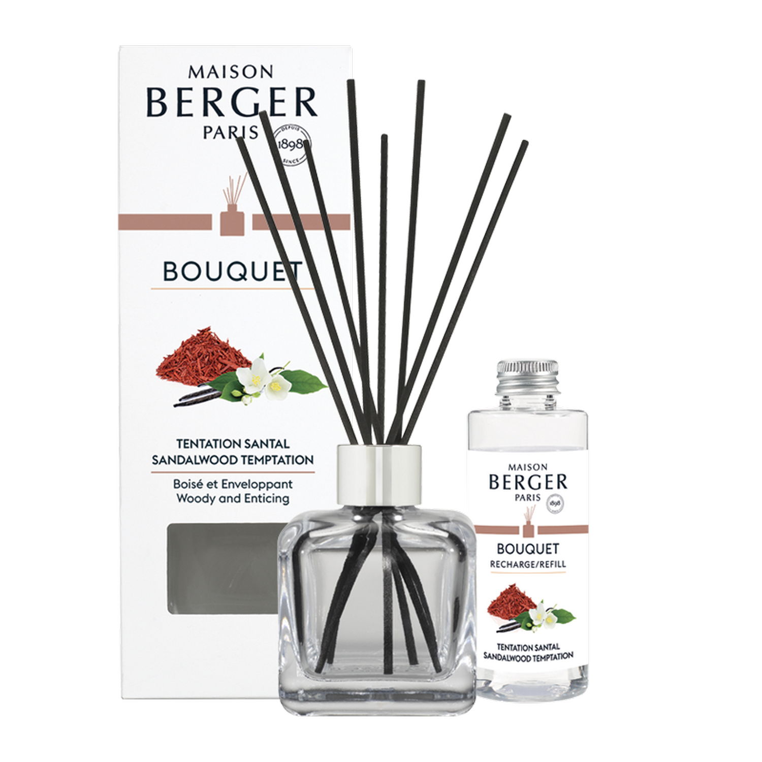 Maison Berger Paris Aroma difuzér Cube + náplň Pokušení santalového dřeva 100 ml 7692