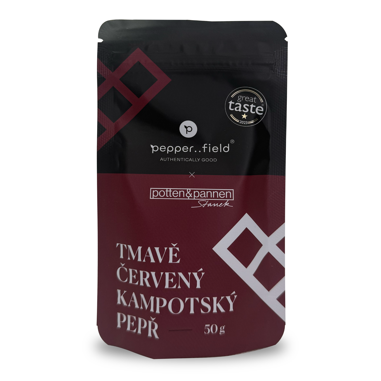 Pepperfield Kampotský pepř tmavě červený, 50g DOY-DARK-50