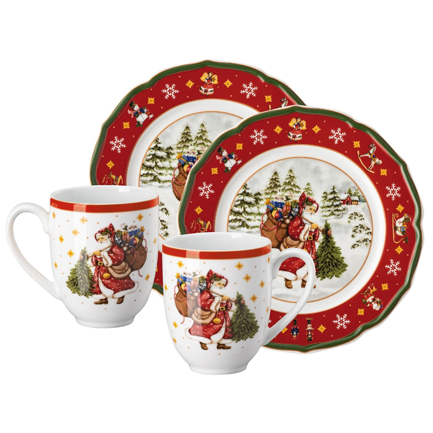 Rosenthal Vánoční sada porcelánu Happy Wintertime, 4 ks, červená 02488-727471-29213