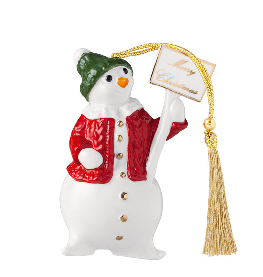 Villeroy & Boch Závěsná porcelánová ozdoba Christmas Classics, Sněhulák, 9,7 cm 14-8675-4346