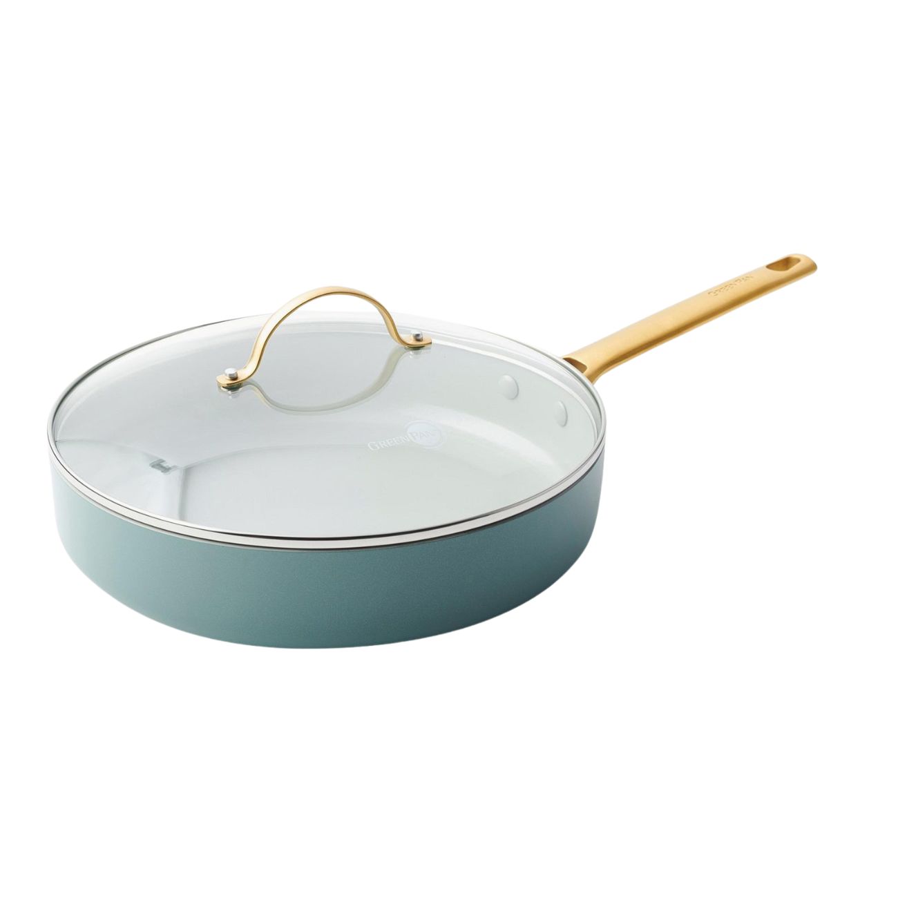 GreenPan Nepřilnavá keramická soté pánev s poklicí Padova 28 cm, zelená CC002827-001