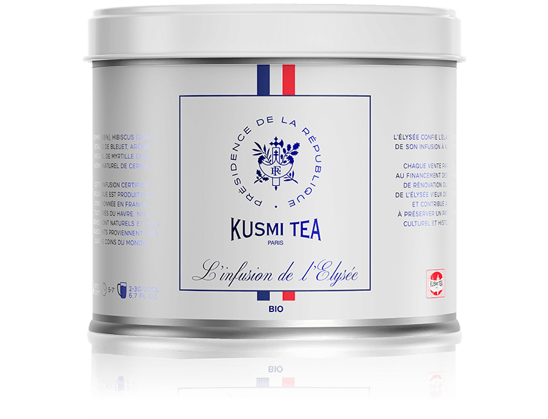 Kusmi Tea Sypaný ovocný čaj L'infusion de l'Élysée Bio, kovová dóza 90 g 21199A1070