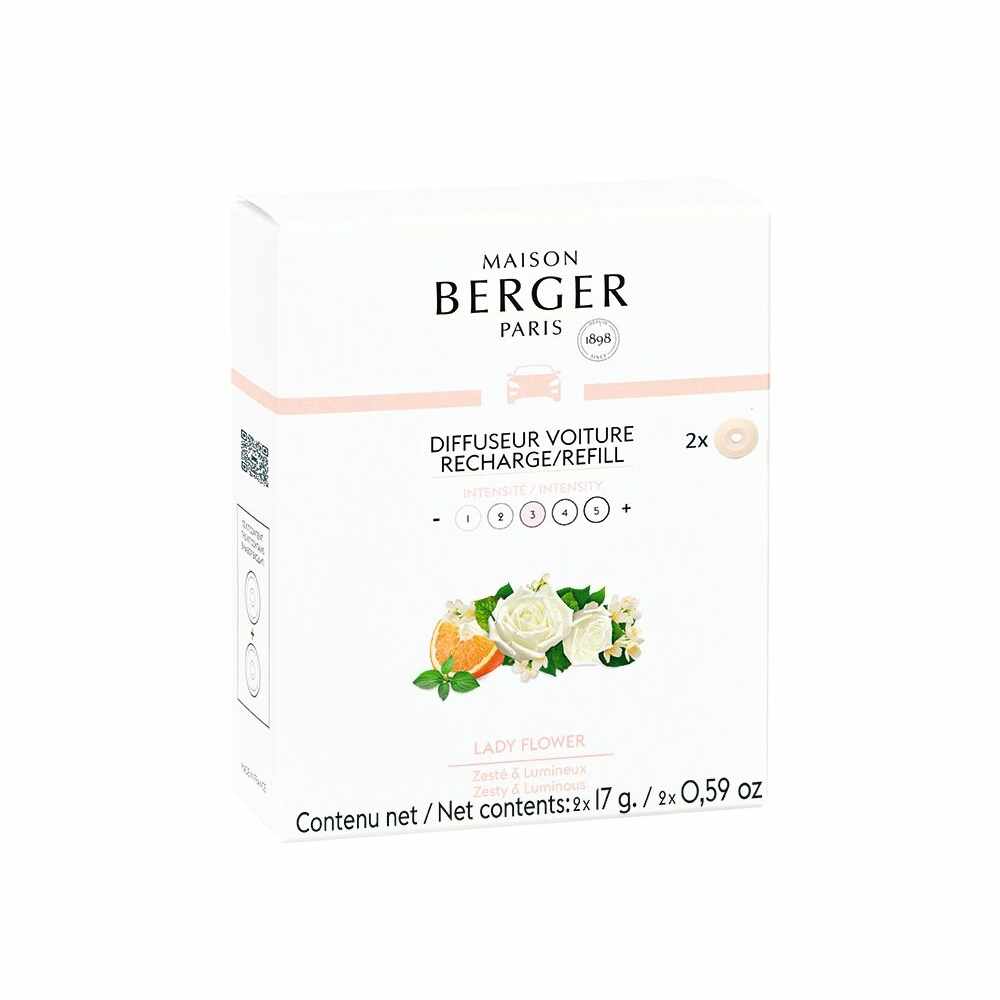 Maison Berger Paris Keramická náplň vůně do auta Lady Flower, 2 ks 7839
