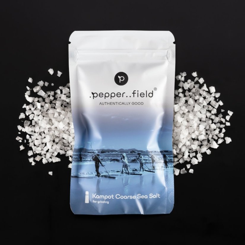 Pepperfield Hrubozrnná mořská sůl z Kampotu - vhodná do mlýnku, 120 g COARSE-SALT-120