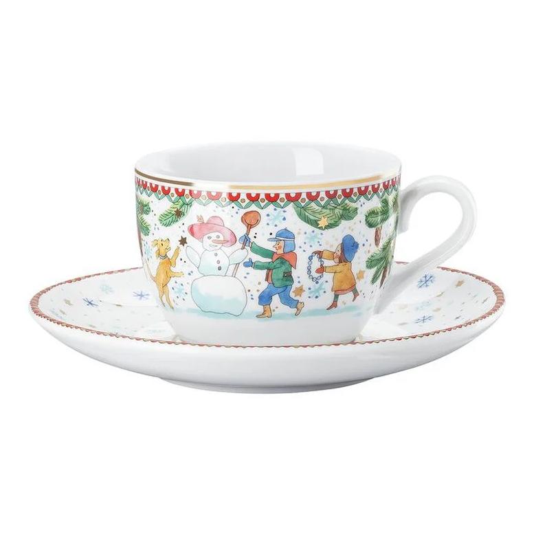 Rosenthal Vánoční cappuccino šálek a podšálek, Vánoční radovánky, 220 ml/16 cm 02476-727496-14765