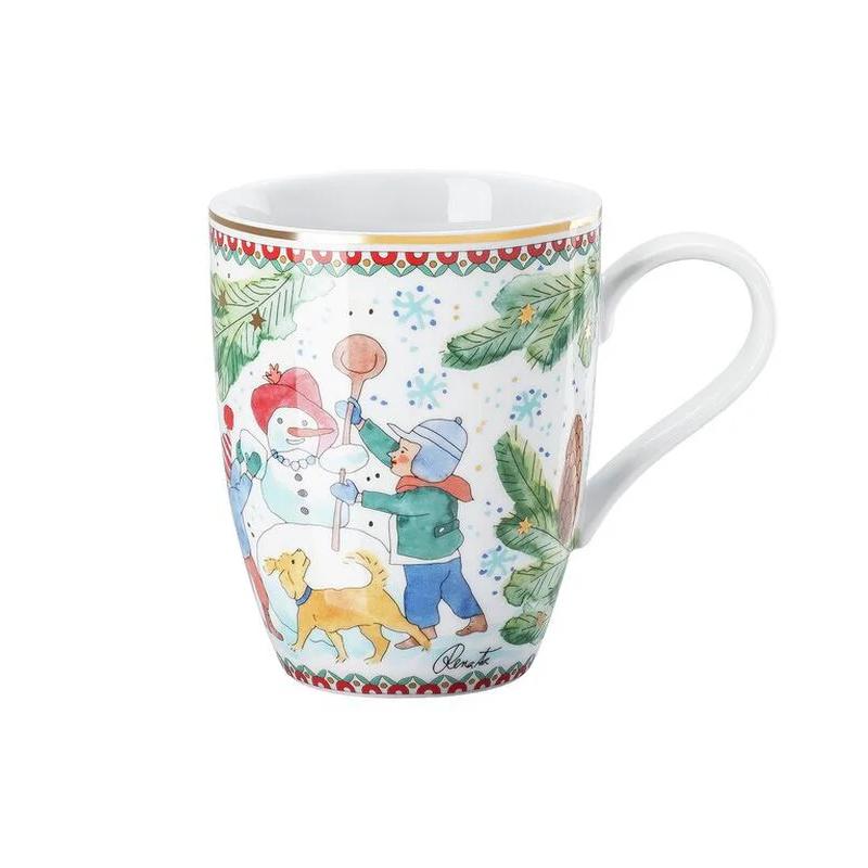 Rosenthal Vánoční hrnek s uchem, Vánoční radovánky – Děti stavějí sněhuláka, 360 ml 02476-727496-15505