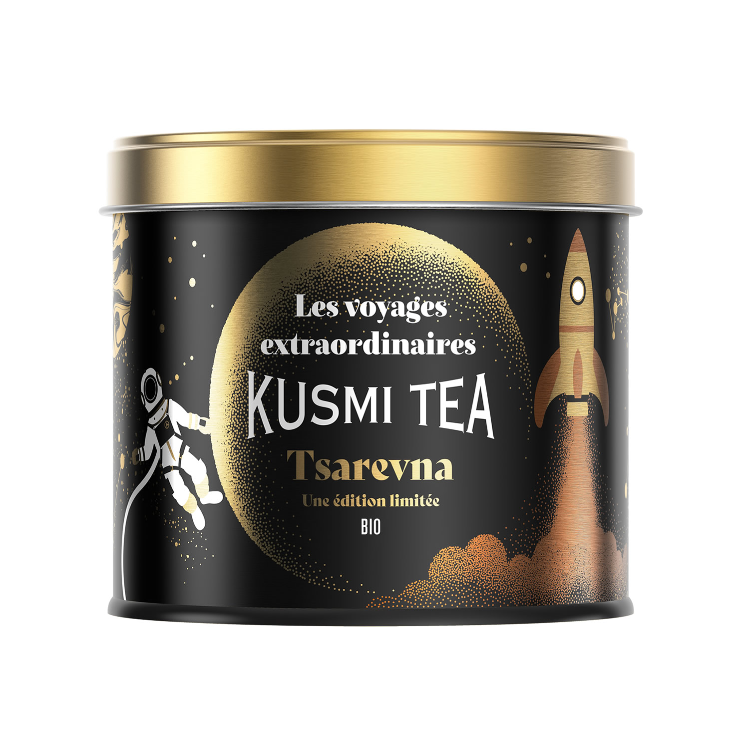 Kusmi Tea Sypaný černý vánoční čaj Tsarevna Bio, kovová dóza, 120 g 21303A1070