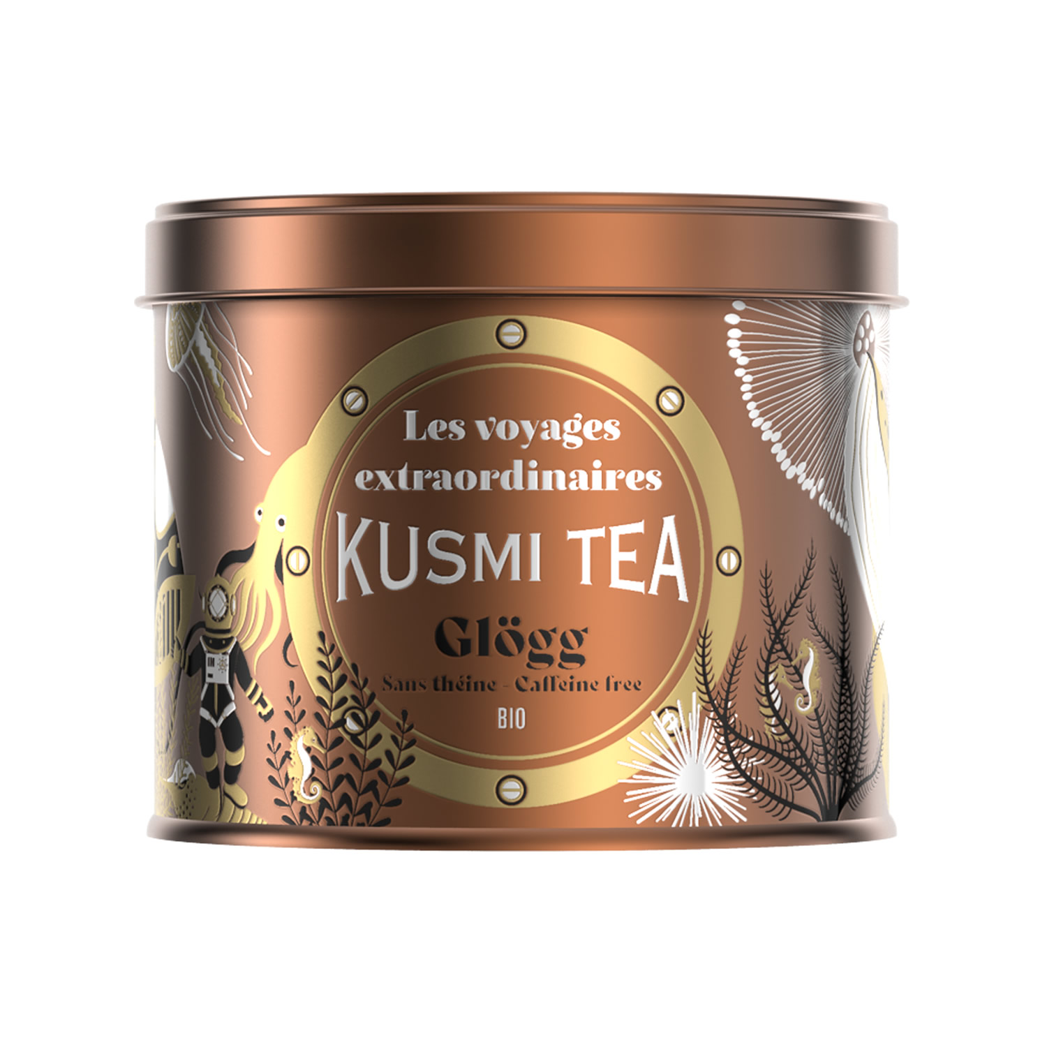 Kusmi Tea Sypaný ovocný vánoční čaj Glögg Bio, kovová dóza 125 g 21311A1070