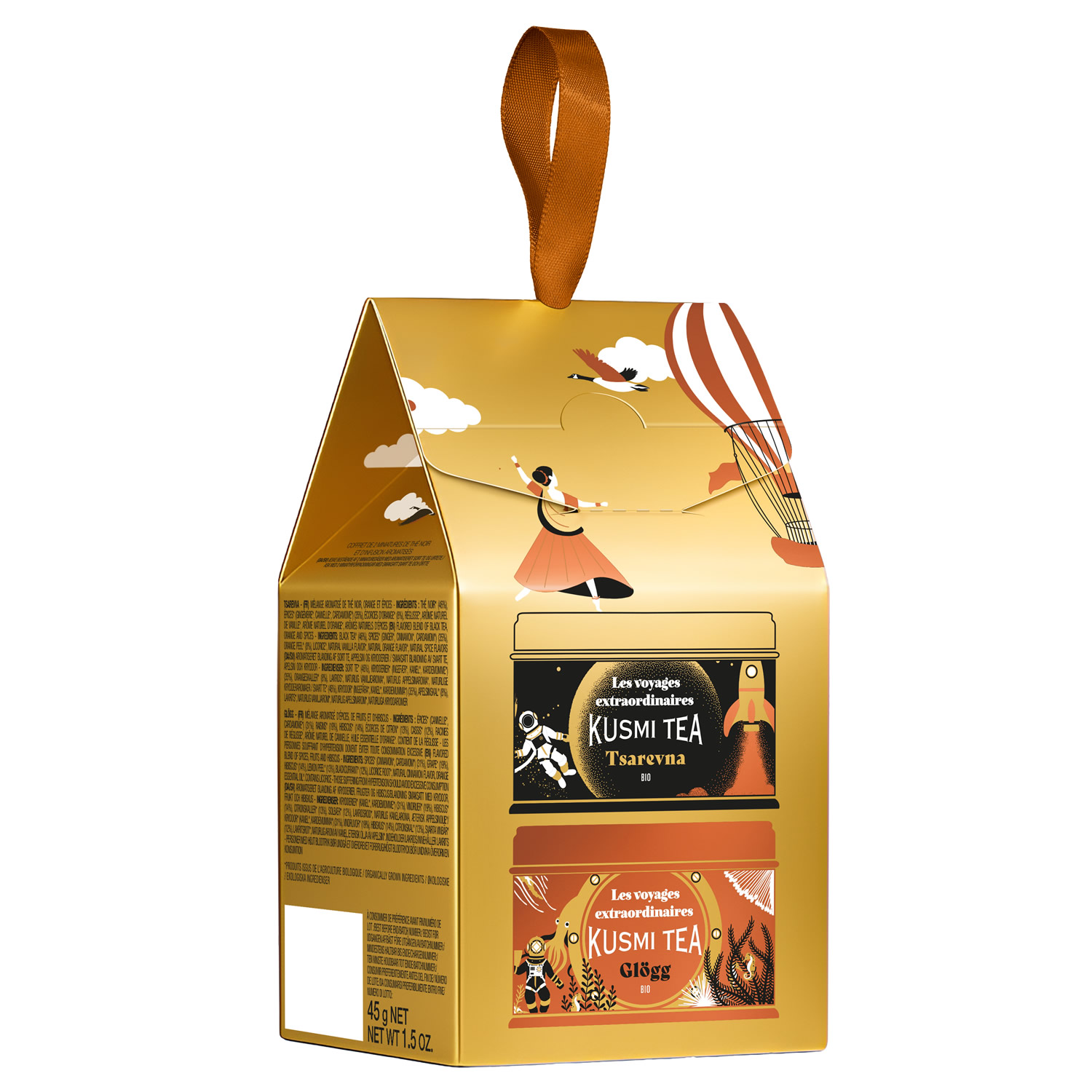 Kusmi Tea Vánoční dárkový set dvou čajových miniatur Glögg a Tsarevna 2025 21313A1430