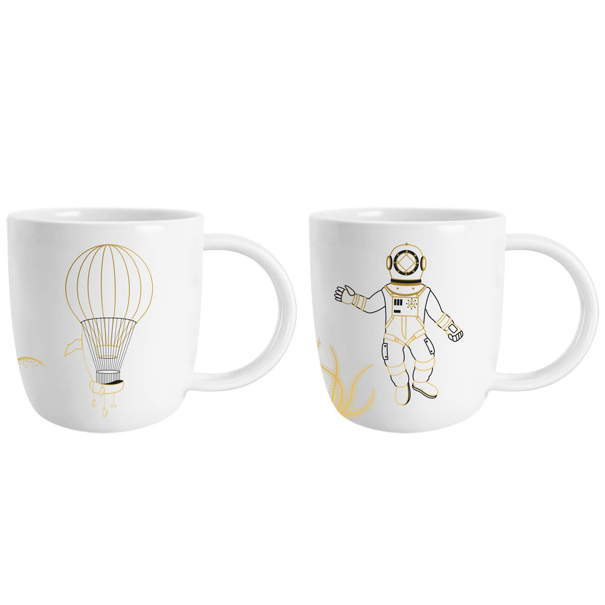 Kusmi Tea Dárkový vánoční set 2 hrnků 2025, motiv Ze Země na Měsíc 5000001117