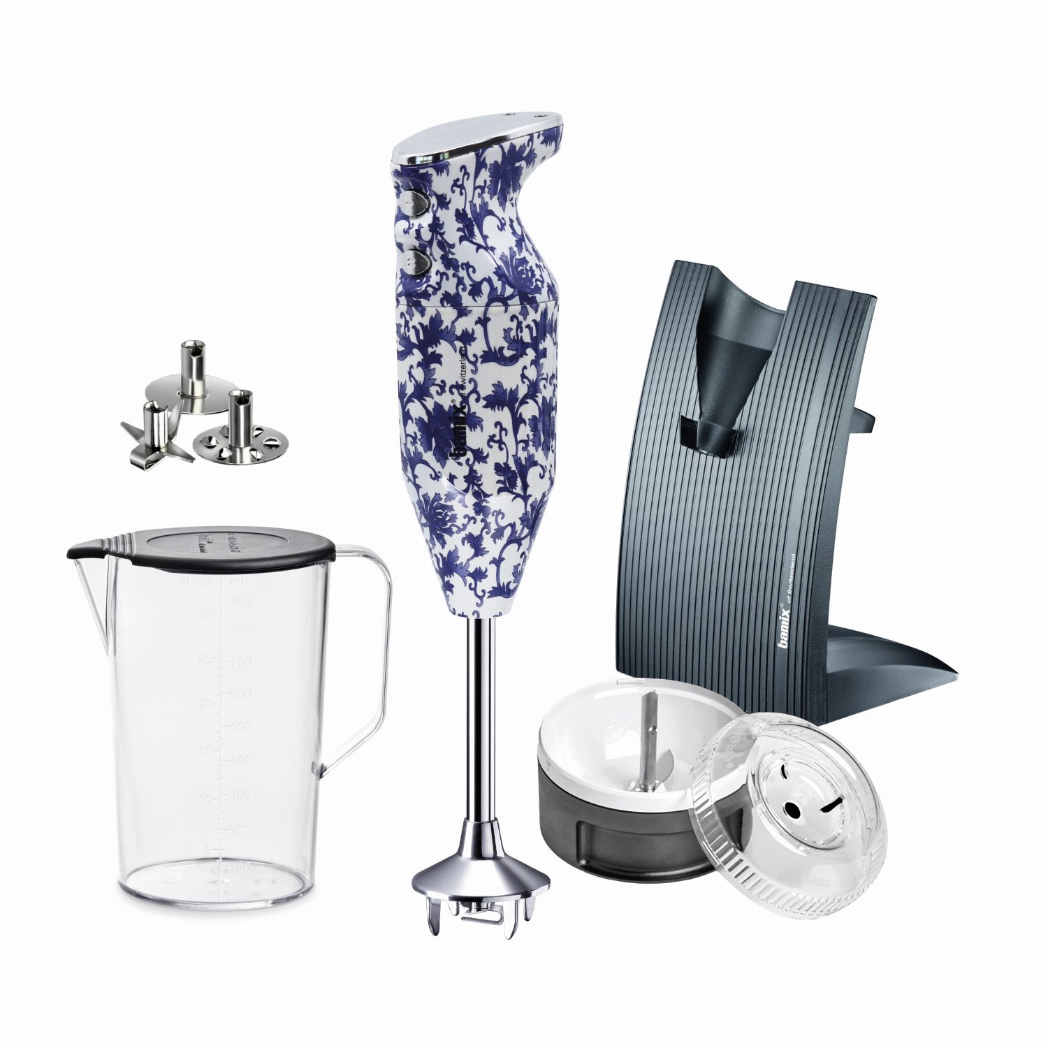 Bamix Tyčový mixér Swissline 200 W, typ C, Design Edition, Porcelain blue-white 1002.512