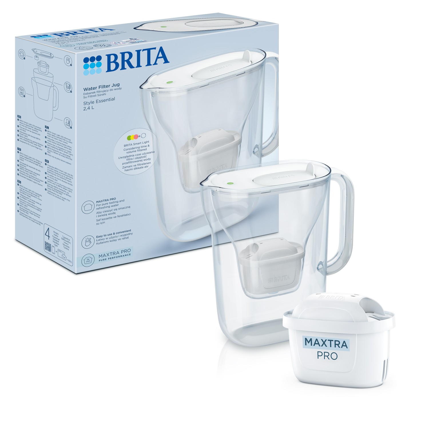 Brita Filtrační konvice Style Essential s 1 filtrem Maxtra Pro Pure Performance, 2, 4 l, bílá 1057789