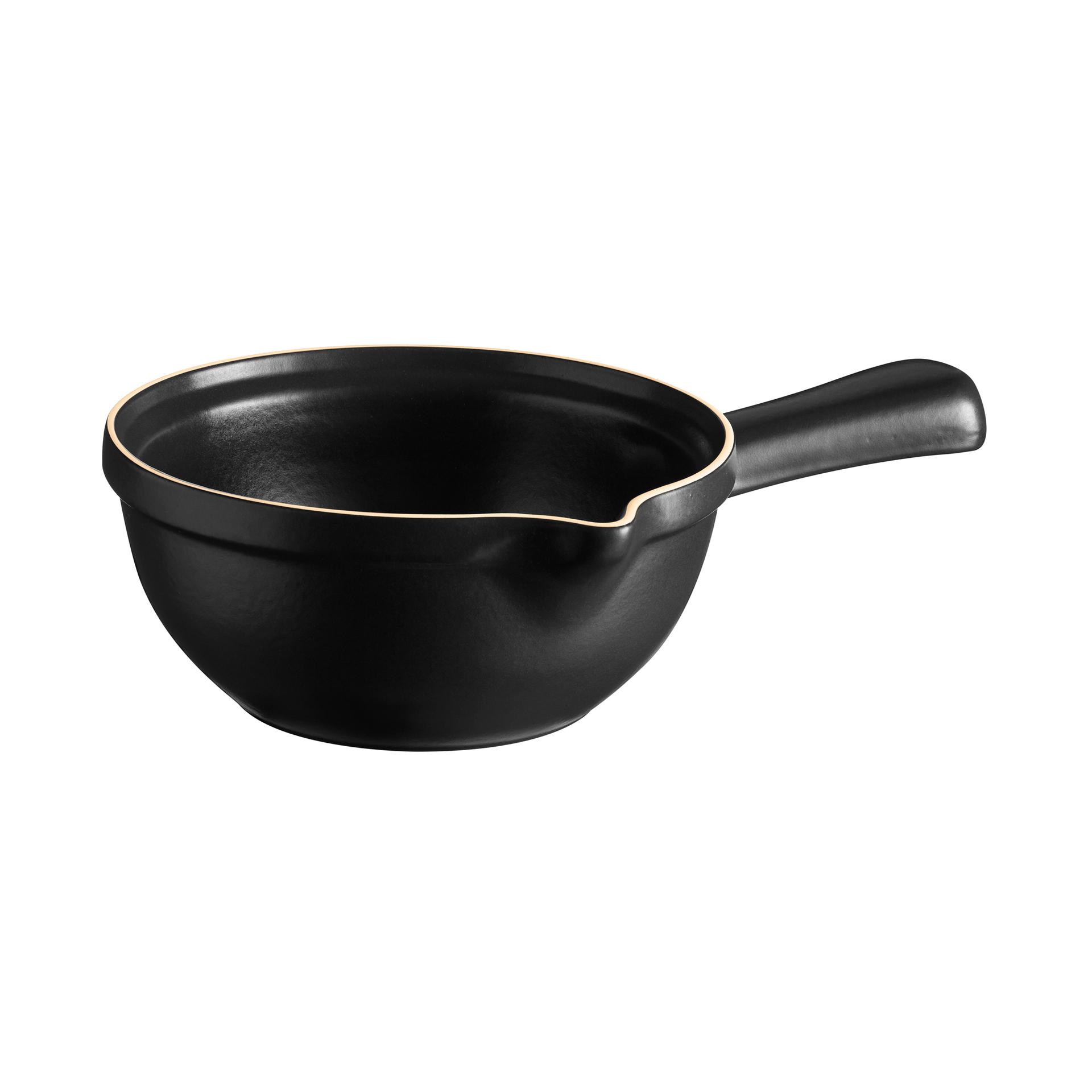 Emile Henry Keramický rendlík na omáčky a fondue BBQ, 1,2 l, černý 712902