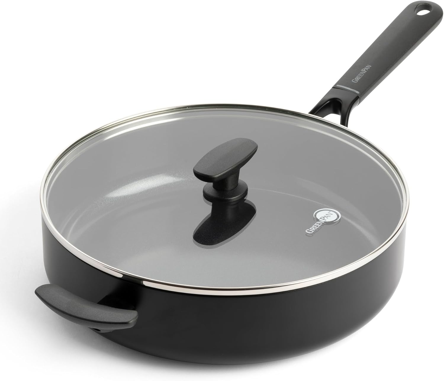 GreenPan Smart nepřilnavá keramická soté pánev s poklicí, Ø 28 cm, černá CC005193-001