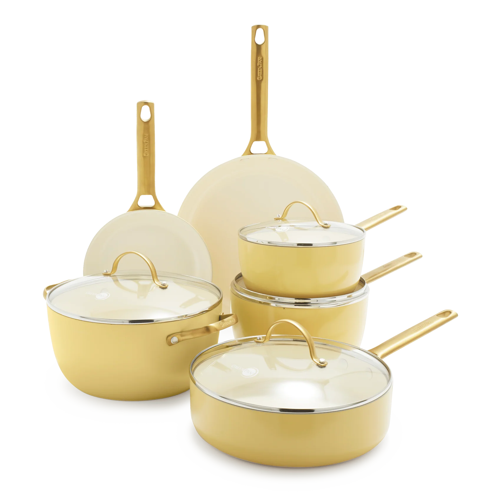 GreenPan Sada nádobí s nepřilnavým keramickým povrchem, Padova Reserve, 10 ks, žlutá CC008487-001