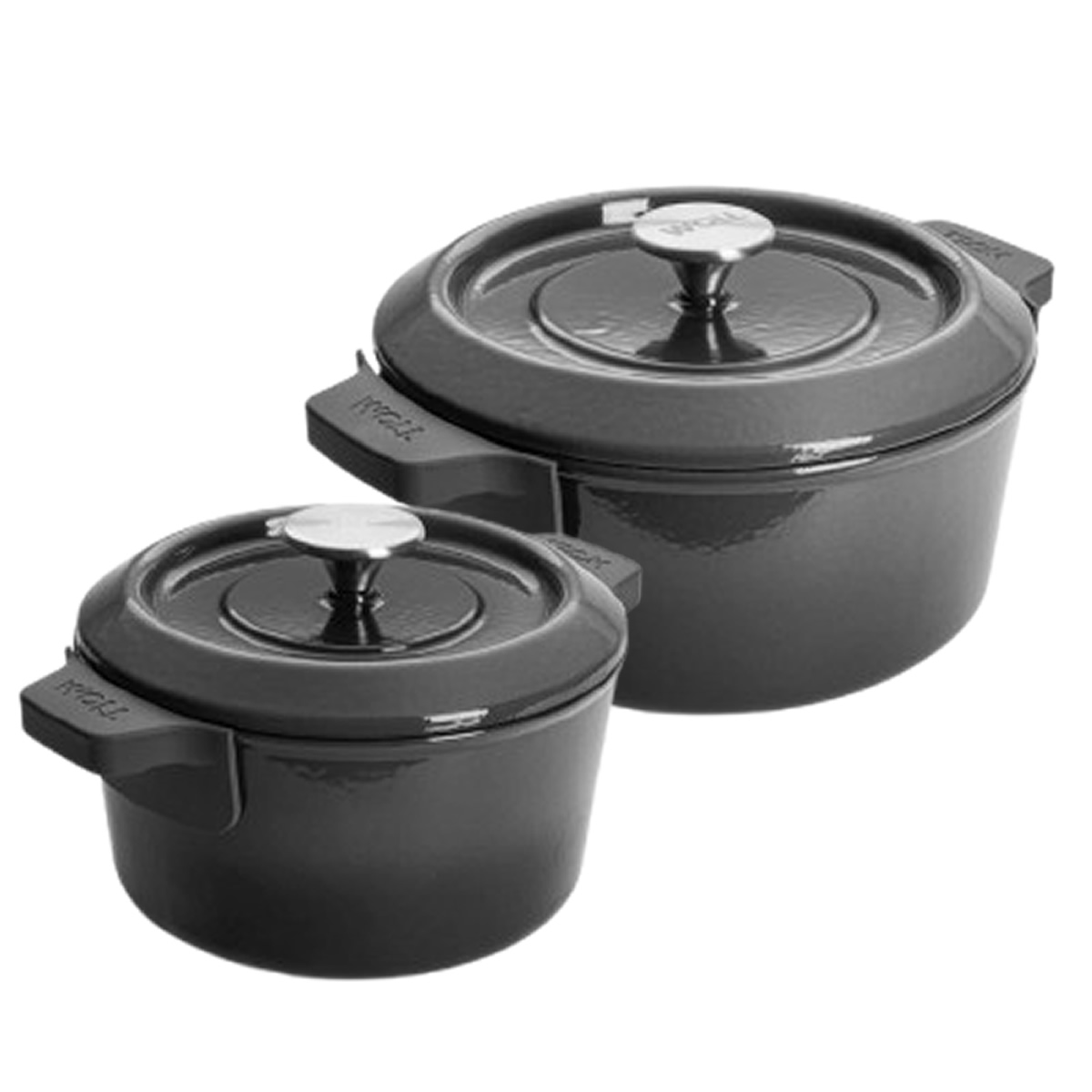Woll Sada 2 litinových hrnců Ø 20 cm a  Ø 24 cm, Iron, šedá PB-CI-SET-0004-020