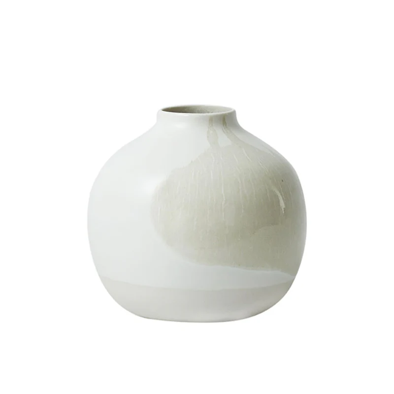 Jars Kameninová váza Nefle Les Vases, 17 cm, bílá s popelavým efektem JA964804