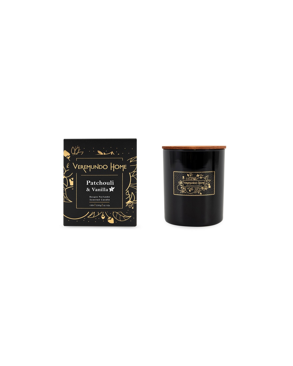 VEREMUNDO HOME Vonná svíčka Paris Patchouli Vanilla, 230 g, černá 10108