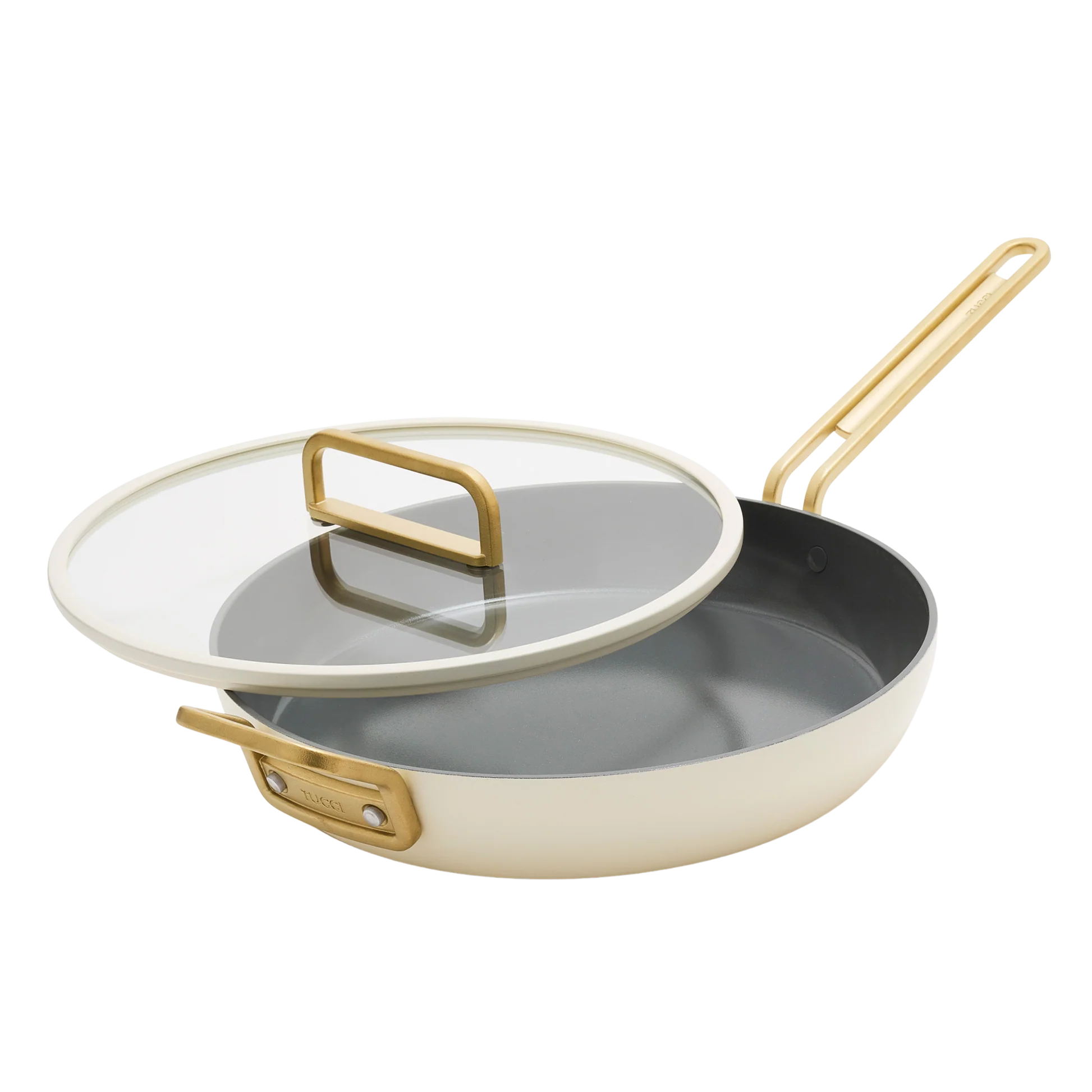 GreenPan Nepřilnavá keramická pánev s poklicí, Stanley Tucci, Ø 30 cm, krémová CC007802-004