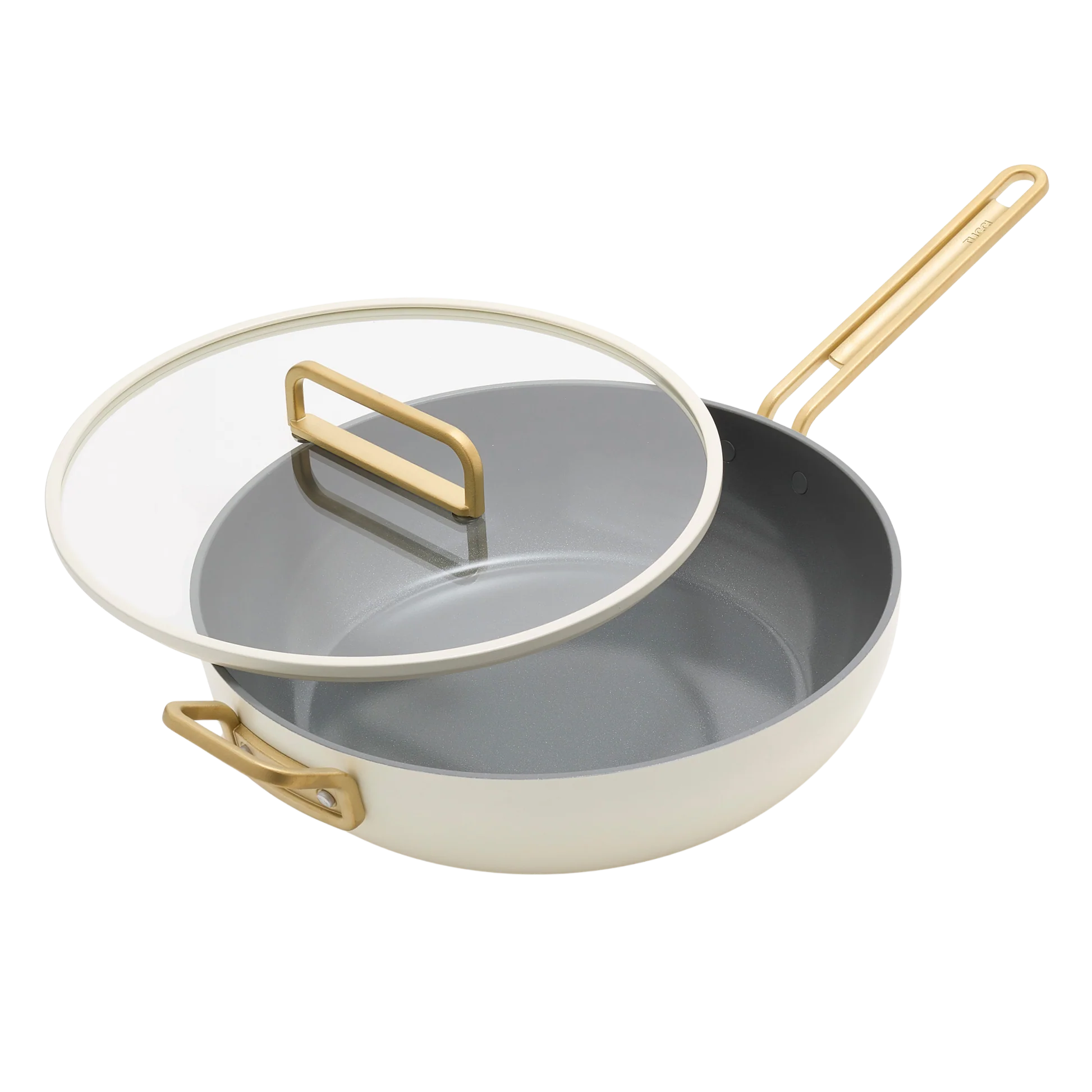 GreenPan Nepřilnavá keramická soté pánev s poklicí, Stanley Tucci, Ø 30 cm, krémová CC008982-004