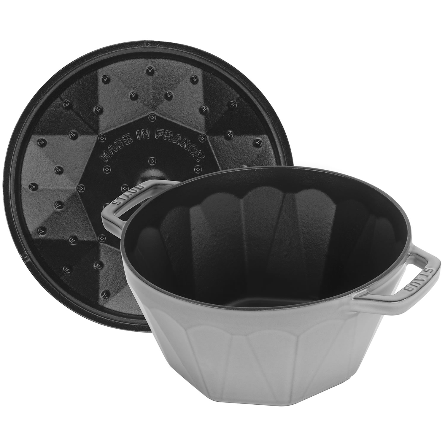 Staub Litinový hrnec s poklicí Cocotte Diamond, Ø 22 cm / 2,8 l, šedá 1020130